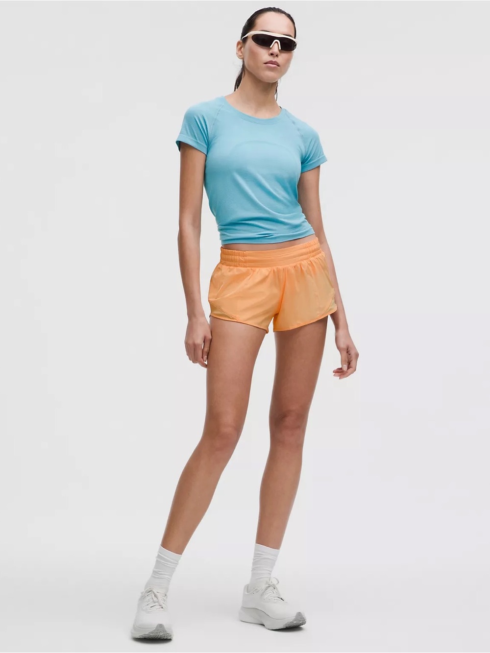 lululemon athletica Light Orange Athletic Running Shorts